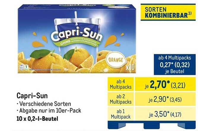 Capri-Sun 10 x 0,2-l-Beutel - Verschiedene Sorten im Angebot