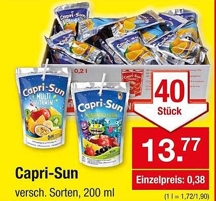 Capri-Sun 40 Stück, verschieden Sorten, 200 ml