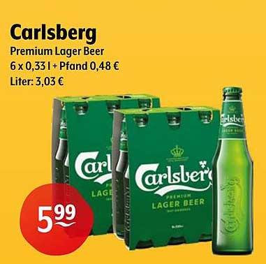Carlsberg Premium Lager Beer 6 x 0,33l