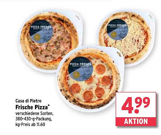 Casa di Pietro Frische Pizza* verschiedene Sorten, 380-430-g-Packung