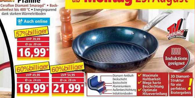 Ceraflon Diamant Smaragd® Pfanne 28 cm - Induktionsgeeignet