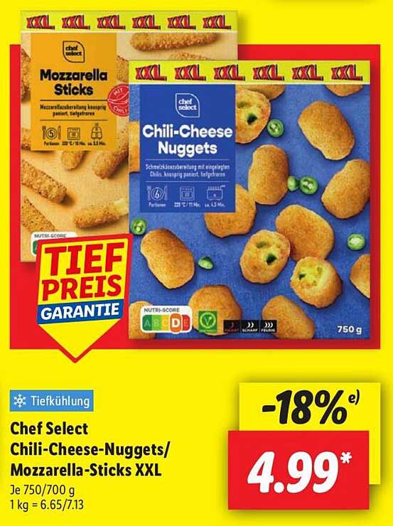 Chef Select Chili-Cheese-Nuggets/Mozzarella-Sticks XXL