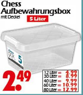 Chess Aufbewahrungsbox mit Deckel, 5 Liter