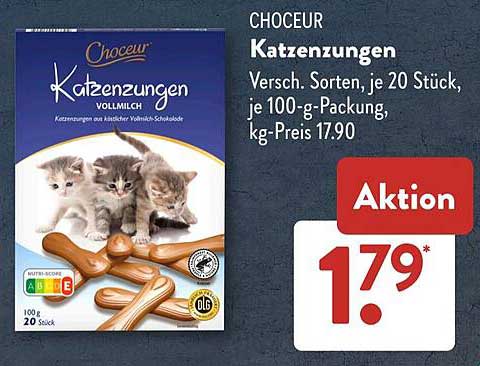 CHOCEUR Katzenzungen Vollmilch 20 Stück