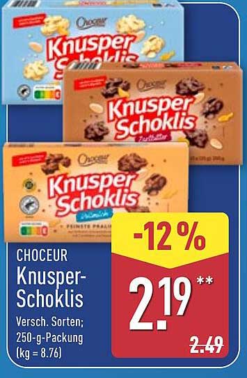 CHOCEUR Knusper-Schoklis, 250-g-Packung