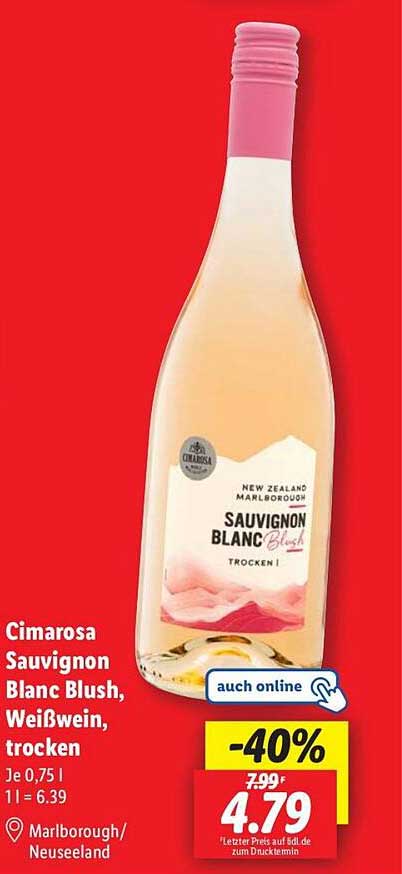 Cimarosa Sauvignon Blanc Blush, Weißwein, trocken