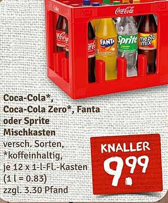 Coca-Cola*, Coca-Cola Zero*, Fanta oder Sprite Mischkasten