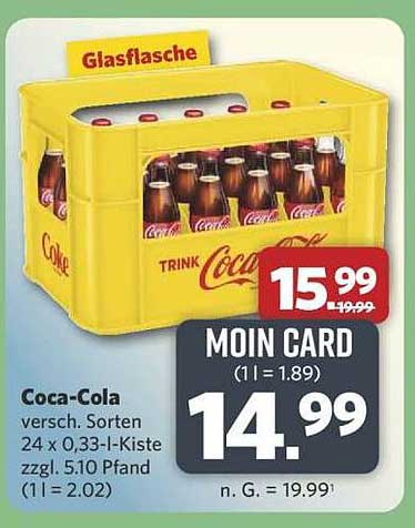Coca-Cola Glasflasche 24 x 0,33 l-Kiste