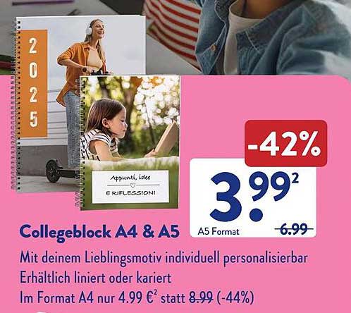 Collegeblock A4 & A5 - attraktiv und individuell
