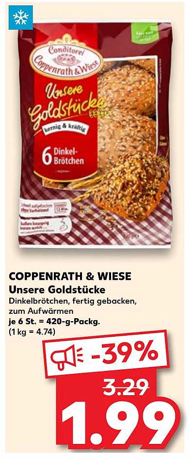 COPPENRATH & WIESE Unsere Goldstücke Dinkelbrötchen – 6 Stück für nur 1,99 €