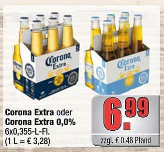 Corona Extra oder Corona Extra 0,0% 6x0,355-L-Fl.