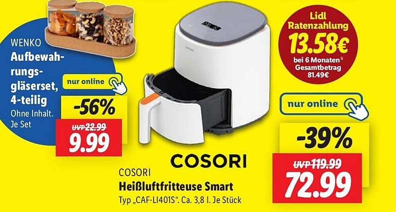 COSORI Heißluftfritteuse Smart
