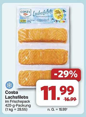 Costa Lachsfilets im Frischepack 420-g-Packung