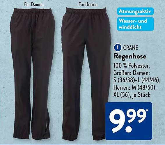 CRANE Regenhose für Damen und Herren