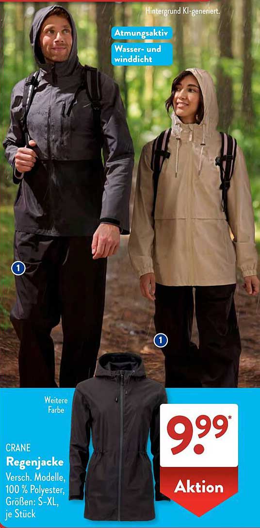 CRANE Regenjacke in verschiedenen Modellen