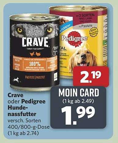 Crave oder Pedigree Hundenassfutter - Verschiedene Sorten