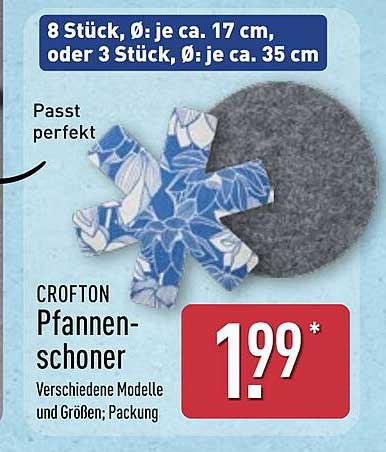 CROFTON Pfannenschoner - 8 Stück oder 3 Stück