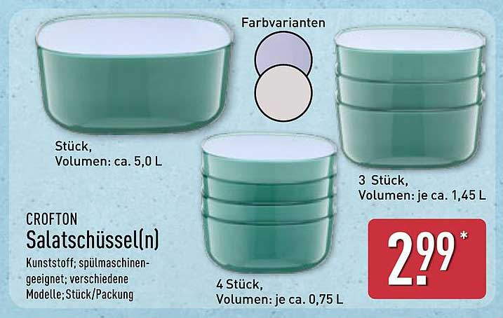 CROFTON Salatschüssel(n) - Vielfältige Farbauswahl für jeden Anlass