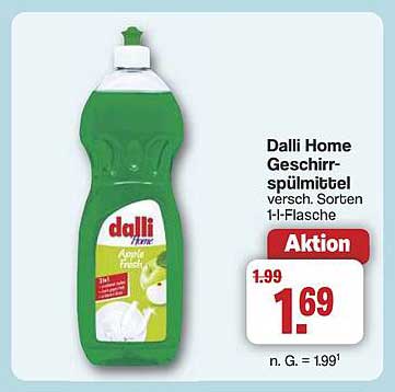 Dalli Home Geschirrspülmittel, versch. Sorten, 1-l-Flasche