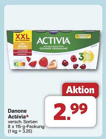 Danone Activia 8 x 115-g-Packung - Verschiedene Sorten