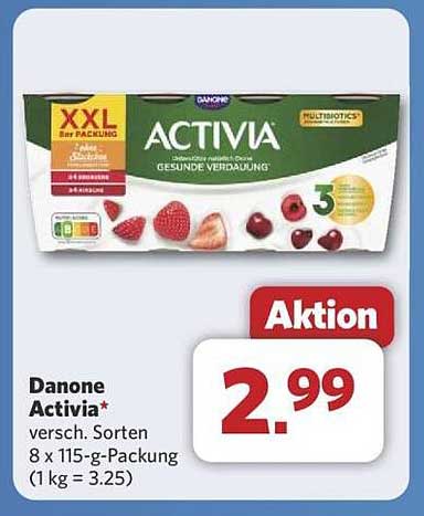 Danone Activia, verschiedene Sorten, 8 x 115-g-Packung