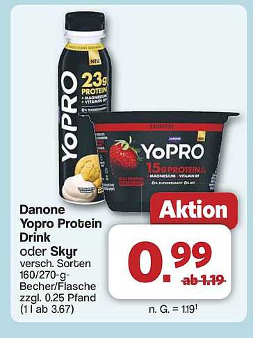 Danone Yopro Protein Drink oder Skyr