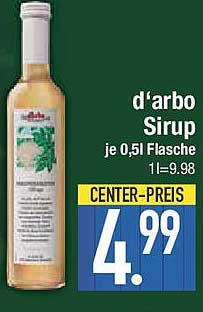 d'arbo Sirup je 0,5l Flasche