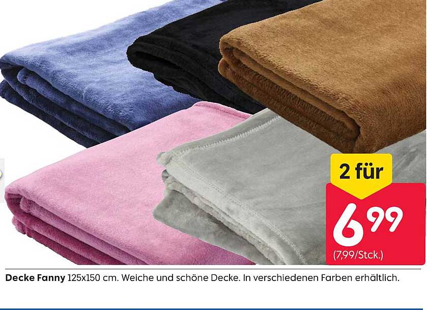 Decke Fanny 125x150 cm – Weiche und schöne Decke, 2 für 6,99 €