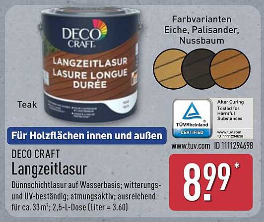DECO CRAFT Langzeitlasur - Teak 2,5L