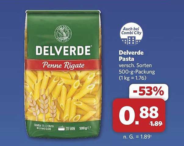 Delverde Pasta Penne Rigate 500-g-Packung