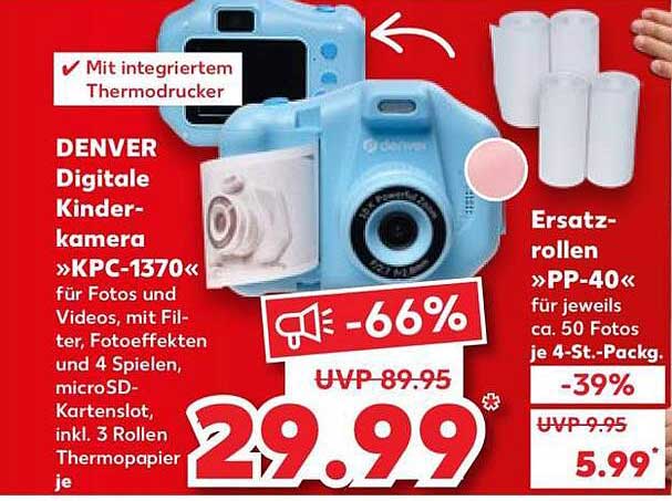 DENVER Digitale Kinderkamera »KPC-1370« inkl. Thermodrucker