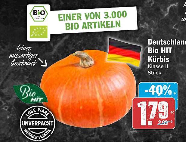 Deutschland Bio HIT Kürbis Klasse II Stück