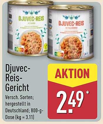 Djuvec-Reis-Gericht - Verschiedene Sorten in der 800-g-Dose