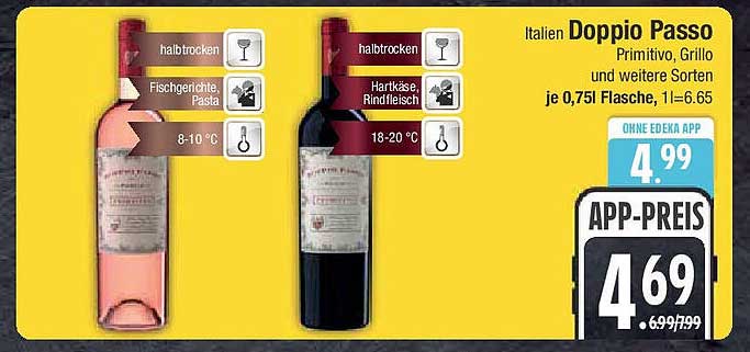 Doppio Passo - Primitivo, Grillo und weitere Sorten, 0,75 l Flasche