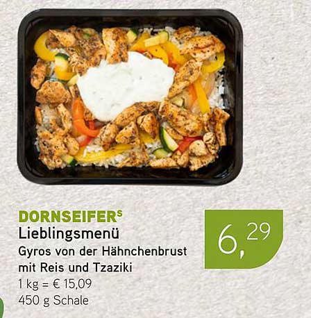 Dornseifers Lieblingsmenü: Gyros von der Hähnchenbrust mit Reis und Tzatziki