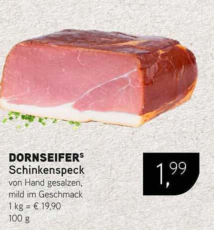 DORNSEIFERS Schinkenspeck von Hand gesalzen, mild im Geschmack