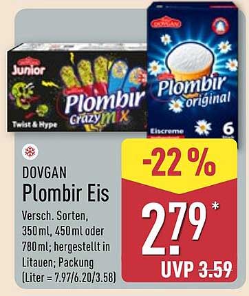 DOVGAN Plombir Eis - Verschiedene Sorten