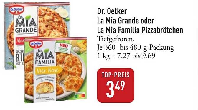 Dr. Oetker La Mia Grande oder La Mia Familia Pizzabrötchen - Tiefgefroren