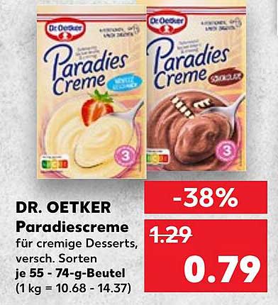 Dr. Oetker Paradiescreme für cremige Desserts, versch. Sorten