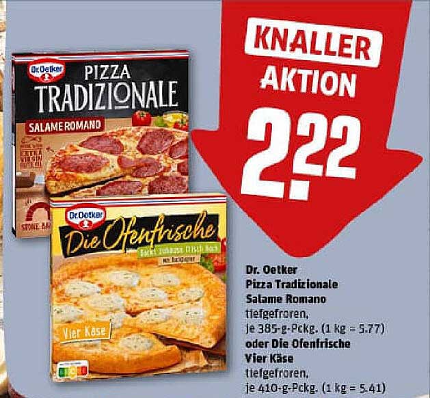 Dr. Oetker Pizza Tradizionale Salame Romano oder Die Ofenfrische Vier Käse