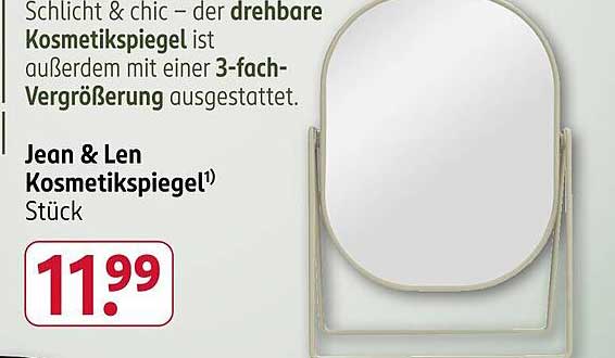 Drehbarer Kosmetikspiegel von Jean & Len mit 3-fach-Vergrößerung