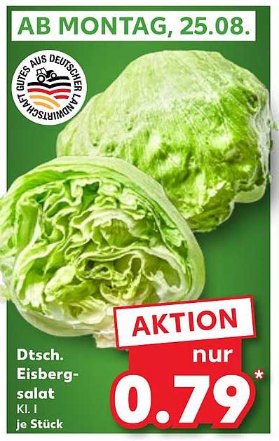 Dtsch. Eisbergsalat Kl. I je Stück
