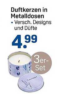 Duftkerzen in Metalldosen - Versch. Designs und Düfte