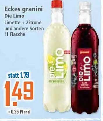Eckes granini Die Limo 1L Flasche - Limette + Zitrone und andere Sorten