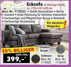 Ecksofa in Vintage-Optik