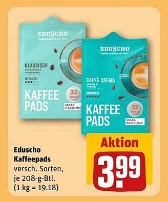Eduscho Kaffeepads - Verschiedene Sorten, je 208-g-Btl.