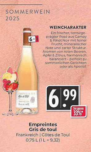 Empreintes Gris de Toul 0,75 L - Französischer Sommerwein