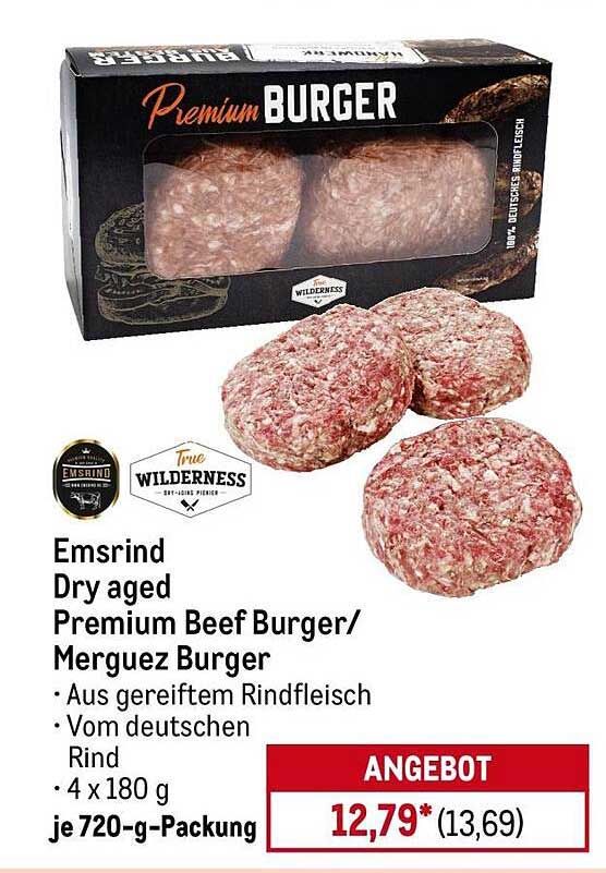 Emsrind Dry Aged Premium Beef Burger/Merguez Burger