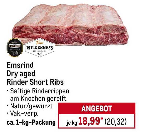 Emsrind Dry aged Rinder Short Ribs