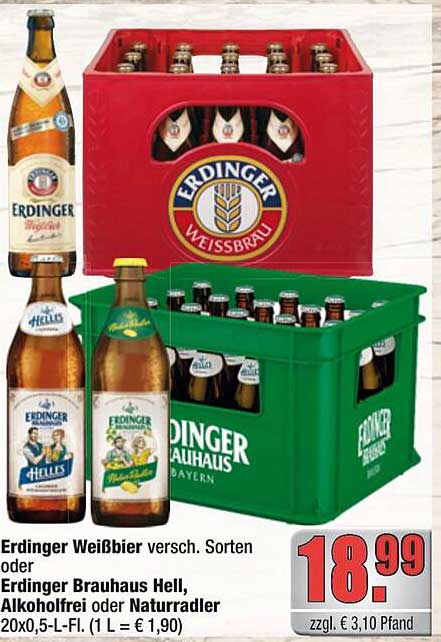 Erdinger Weißbier oder Erdinger Brauhaus - Genuss in verschiedenen Sorten